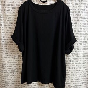 Elegant Black Short Sleeve Women's Top